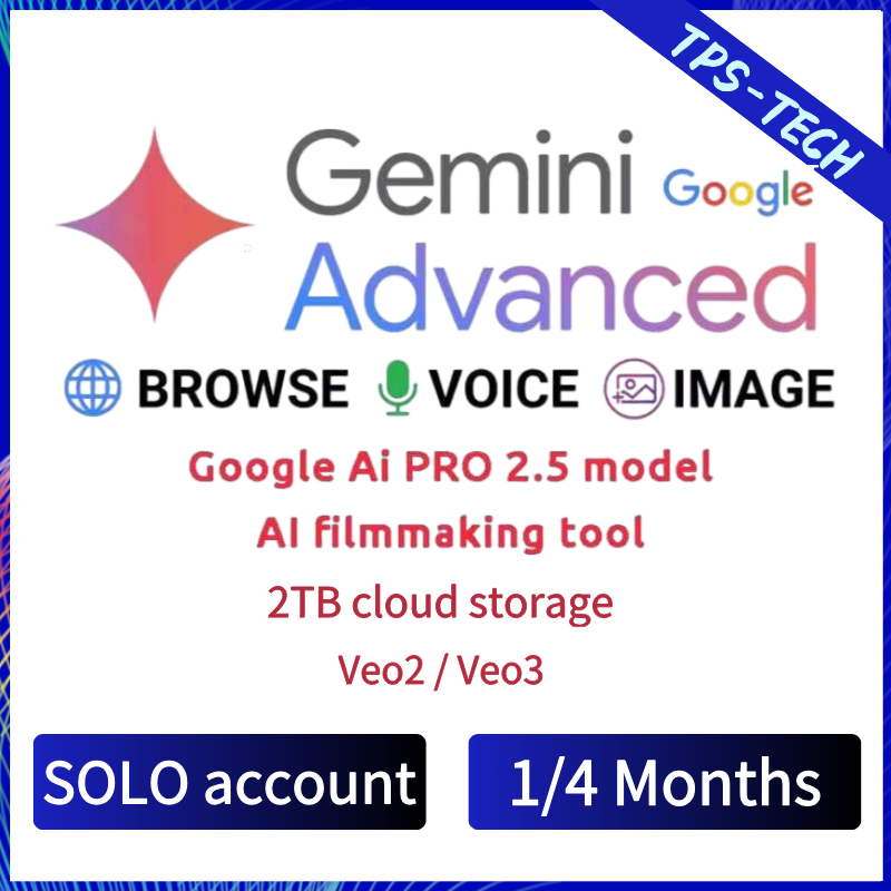 gemini advanced ai 2.5 pro มาพร้อมกับพื้นที่เก็บข้อมูลบนคลาวด์ 2TB support Veo2 / Veo3  1/4 months
