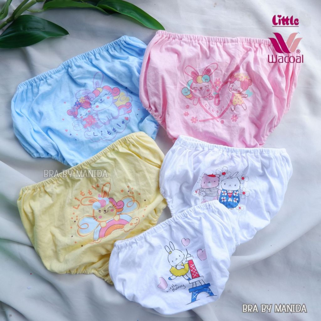 LITTLE WACOAL กางเกงในร้อยยางเด็กผู้หญิงกันโป๊  ผ้าCotton  100%