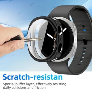 เคสกันรอย+ฟิล์มกระจกในตัวสำหรับ Samsung Galaxy Watch 9/8 40mm/44mm/Classic 46mm แบบนิ่ม/แบบแข็ง กันกระแทก ปิดจอครบ