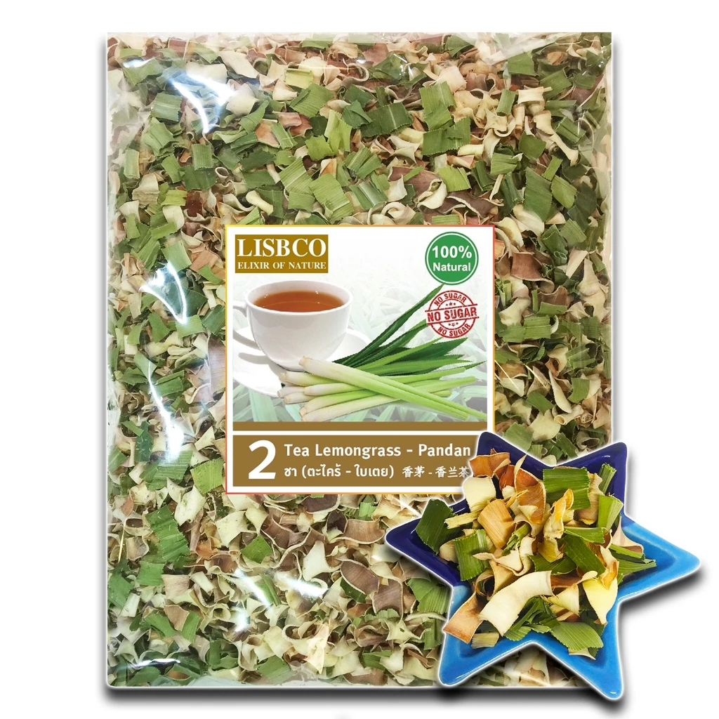 ชาตะไคร้ ใบเตย 1 กก. ชาสมุนไพร Lemongrass Pandan 1 kg Herbal Tea Grade AA+ ตะไคร้แห้ง ใบเตยแห้ง