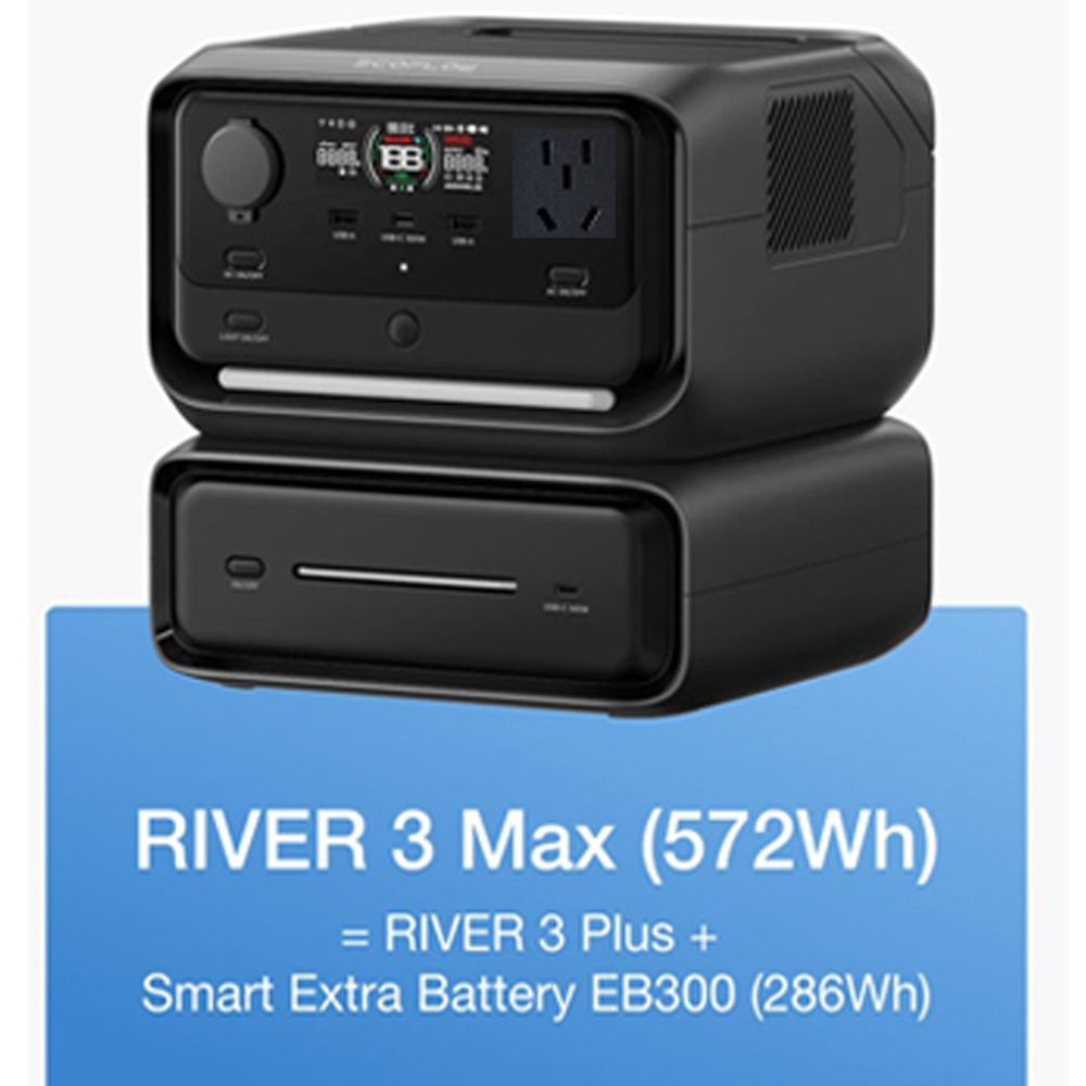ECOFLOW RIVER 3 Max Portable Power Station จ่ายไฟให้กับอุปกรณ์ และ เครื่องใช้ไฟฟ้าขนาดเล็ก ประกัน3ปี