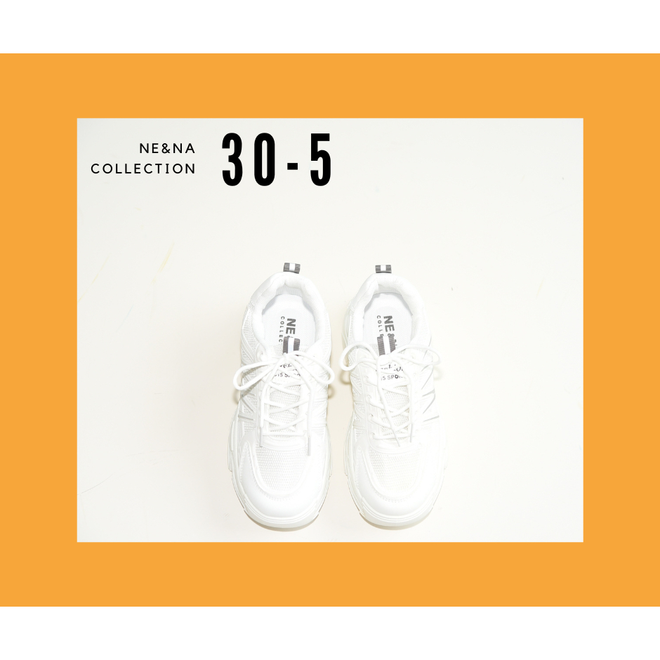 รองเท้าเเฟชั่นผู้หญิงเเบบผ้าใบส้นปานกลาง No. 30-5 NE&NA Collection Shoes