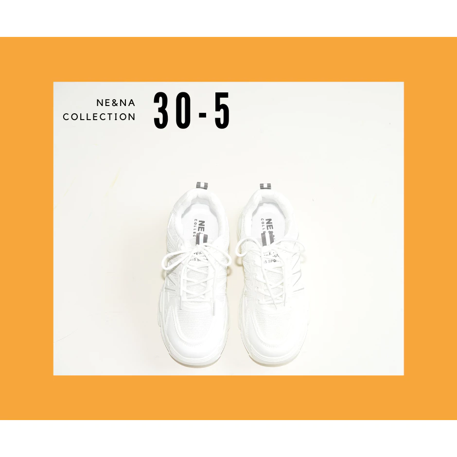 รองเท้าเเฟชั่นผู้หญิงเเบบผ้าใบส้นปานกลาง No. 30-5 NE&NA Collection Shoes