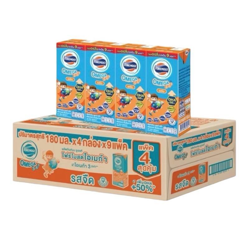 ( ยกลัง 36 กล่อง ) โฟร์โมสต์ โอเมก้า 3.6.9 รสจืด ขนาด 180 มล. แพ็ค 4