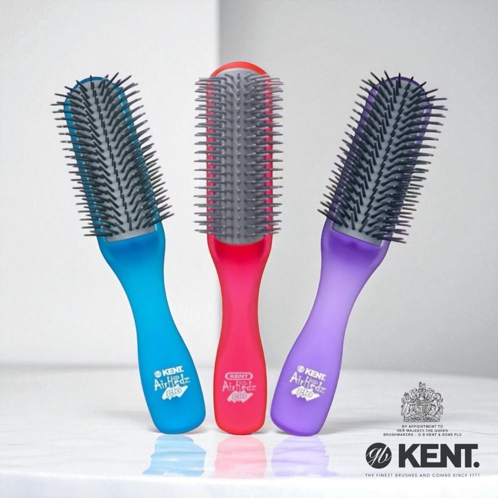 หวีแปรง KENT AirHedz Glo1 Half Round Detangling Brush ไม่มีไฟฟ้าสถิตย์ จากอังกฤษ
