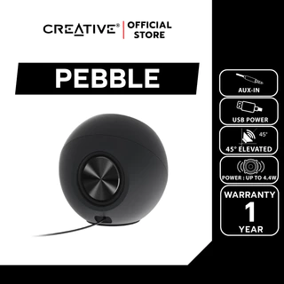 CREATIVE SPEAKER PEBBLE BLACK (สีดำ) ลำโพง 2.0 ดีไซน์สวย