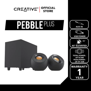 CREATIVE SPEAKER Pebble Plus Speaker 2.1 มาพร้อมกับซัพวูฟเฟอร์ ใช้พลังงานผ่านช่อง USB ลำโพง 2.1