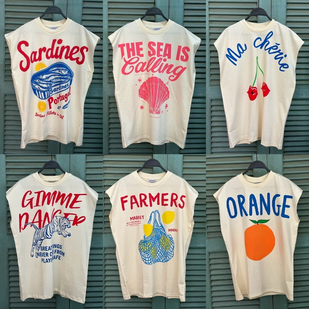 พร้อมส่งในไทย Oversize เสื้อยืดโอเวอร์ไซส์แขนกุดผ้าดิบ BDSH-รวมลายเสื้อยืดแขนกุดผ้าดิบ