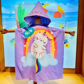 ผ้าขนหนูเด็ก ผ้าเช็ดตัวเด็ก ผ้าเช็คตัวแบบมีฮู้ด เสื้อคลุมว่ายน้ำเด็ก ผ้าคลุมอาบน้ำเด็กYF561
