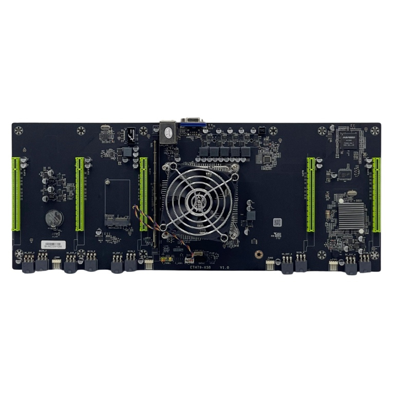 มือสอง ชุดบอร์ดขุด ETH79-X5B รองรับ 5 การ์ด ระยะห่าง 80mm. มือสอง ใช้งานปกติ ประกัน 90 วัน