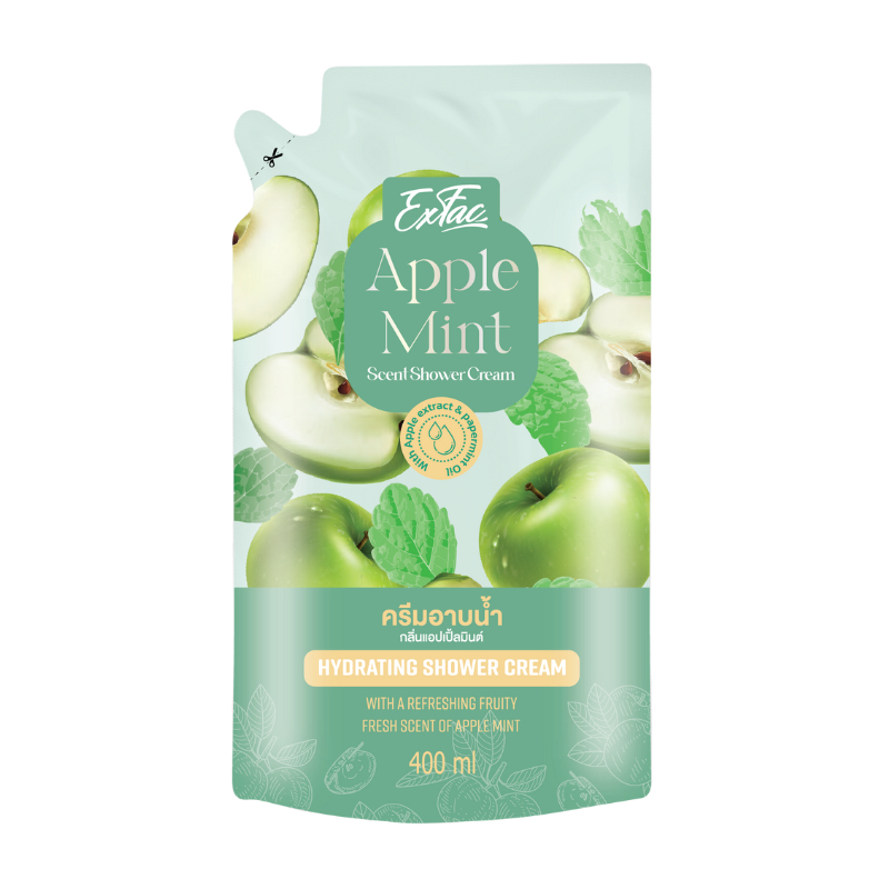 EXFAC Apple Mint Scent Shower Cream 400 ml. (Refill)