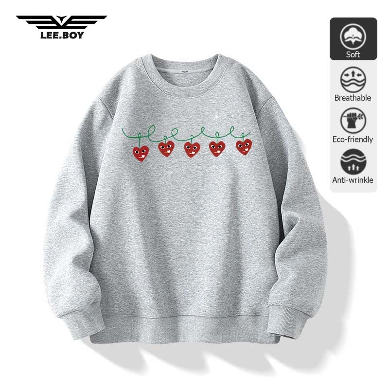 Sweatshirt บุขนกันหนาว แขนยาวผู้ชาย พิมพ์ลาย Play ทรงหลวมและเอนกประสงค์ ผ้าหนาทรงสวย เสื้อกันหนาว พร้อมส่งจากกทม