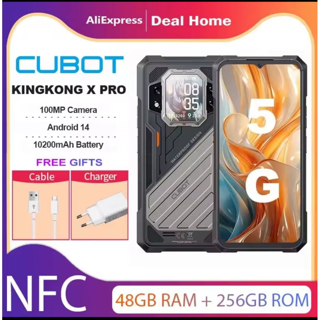 KUBOT KINGKONG X PRO  5G แรม 24/48 GB รอม 256 GB แบตเตอรี่ 10200 mAh หน้าจอ 6.72 นิ้ว FHD +  Android