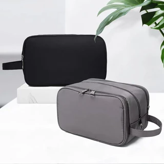 Hanaso กระเป๋าอาบน้ำสีดำ กระเป๋าจัดระเบียบเดินทาง toiletry bag สำหรับออกค่าย มีหลายช่อง เป็นสัดส่วน