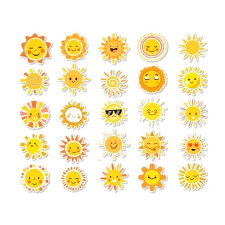 50 ชิ้นการ์ตูนน่ารัก Sun Emoji สติ๊กเกอร์กันน้ำ