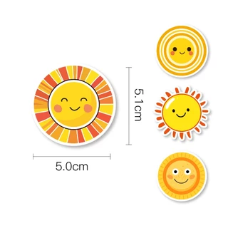 50 ชิ้นการ์ตูนน่ารัก Sun Emoji สติ๊กเกอร์กันน้ำ