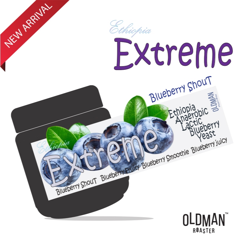 เมล็ดกาแฟ "บลูเบอร์รี่ ตะโกน" ETHIOPIA EXTREME BLUEBERRY SHOUT (คั่วอ่อน) LIGHT ROAST by OLDMAN ROASTER