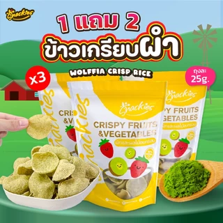 [1แถม2] ข้าวเกรียบผำ Wolffia Crisp Rice (25g.*3ถุง) กรอบอร่อย ผำธรรมชาติ ออร์แกนิค ขนม ของกิน ขนมกินเล่น snackies