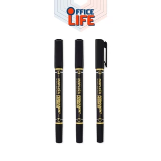 MAPLES (เมเปิ้ล) ปากกามาร์คเกอร์ มาร์คเกอร์กันน้ำ รุ่น MP-C12 เขียนถุง เขียน CD หมึกน้ำเงิน ดำ แดง 2 หัว ( 1 ด้าม )