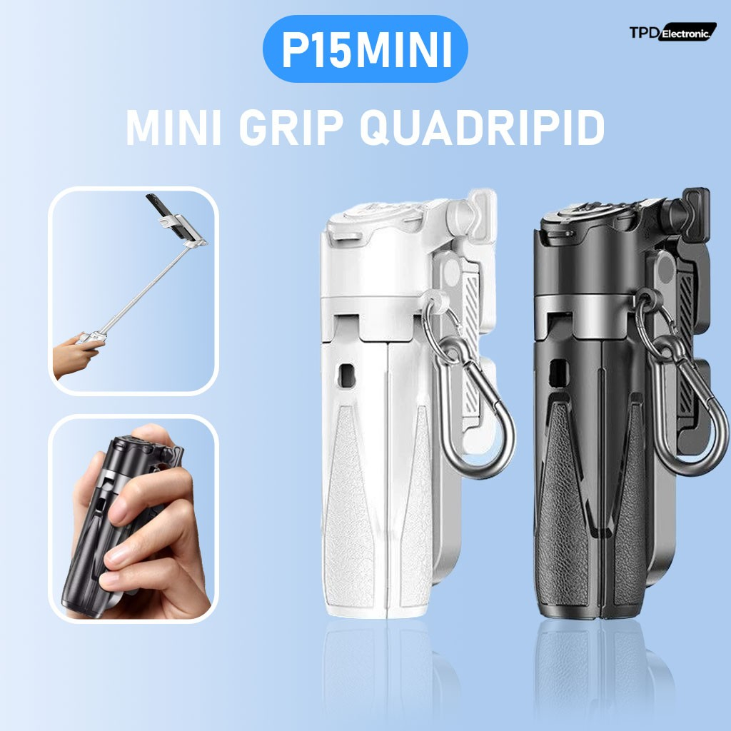 P15MINI MINI GRIP QUADRIPOD ไม้เซลฟี่ ปรับความสูงได้ มีรีโมทบลูทูธในตัว
