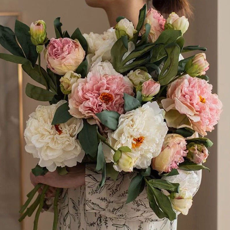 ดอกโบตั๋นจำลอง ดอกไม้ประดิษฐ์ ดอกไม้พลาสติก ตกแต่งบ้าน ตกแต่งโรงแรม เฟอร์นิเจอร์ - รูปที่ 5