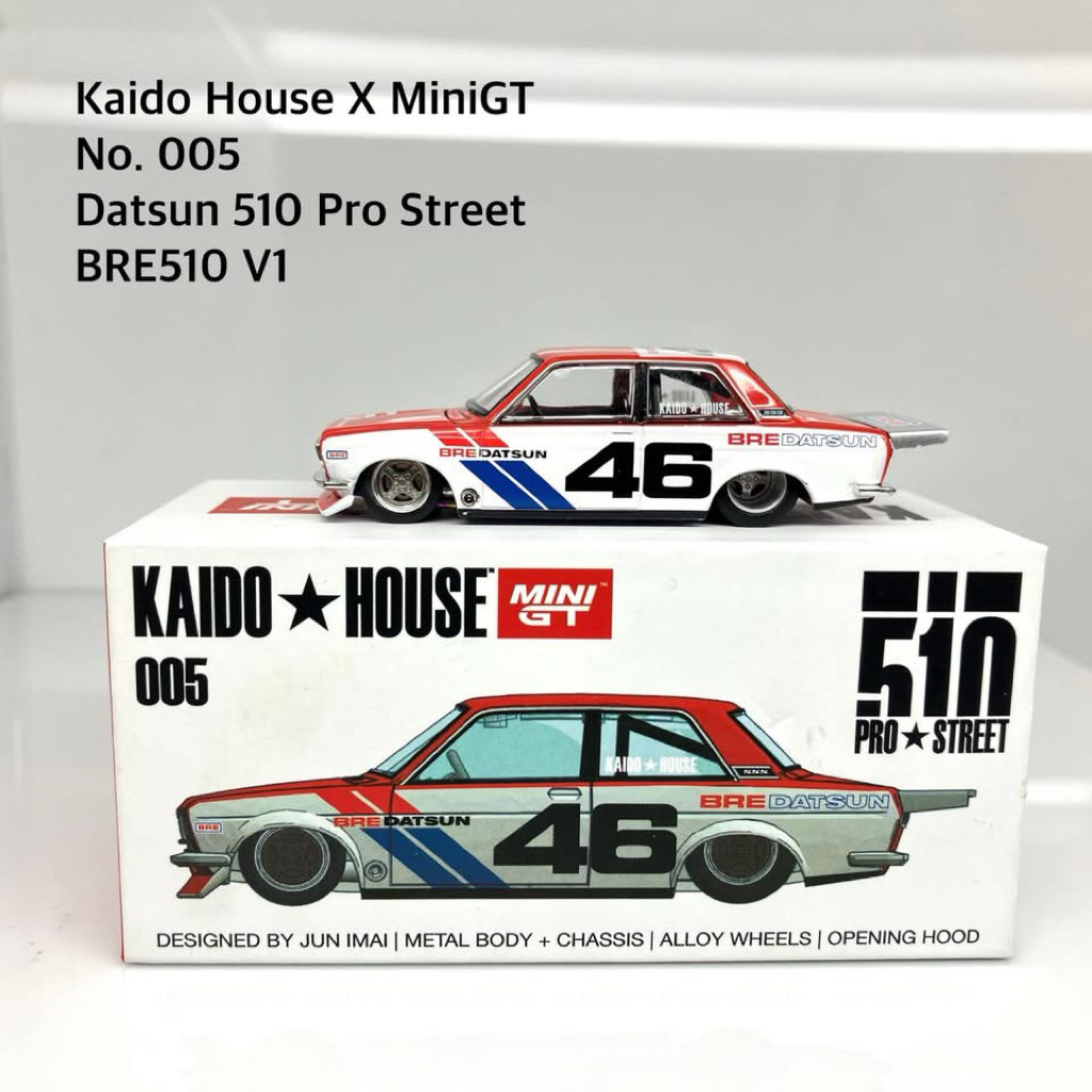 MiniGT No. 005 KaidoHouse Datsun 510 Pro Street BRE510 V1 (Roll bar Black)