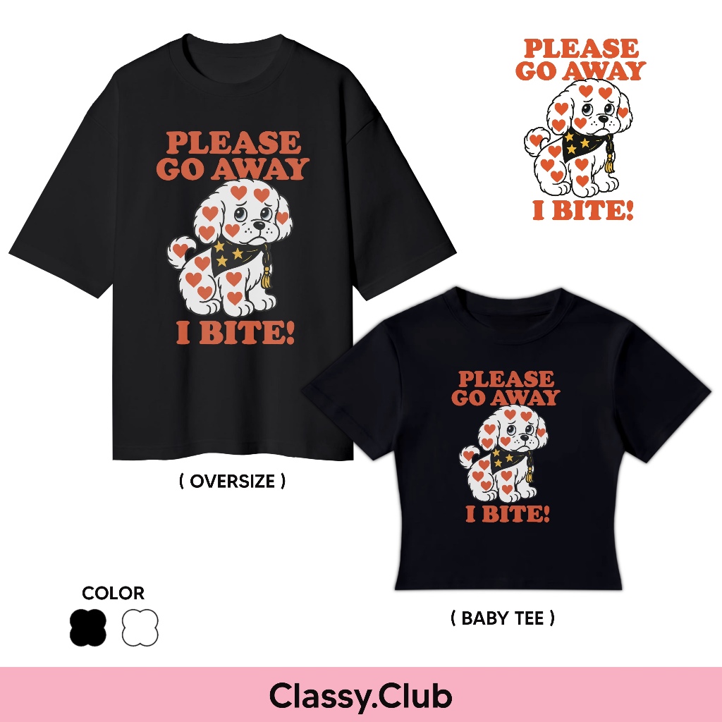 Classy.club – เสื้อยืด Oversized & Baby-tee : I bite ราคา ถูกที่สุด ดีลบีเคเค แกลเลอรีภาพที่ 2