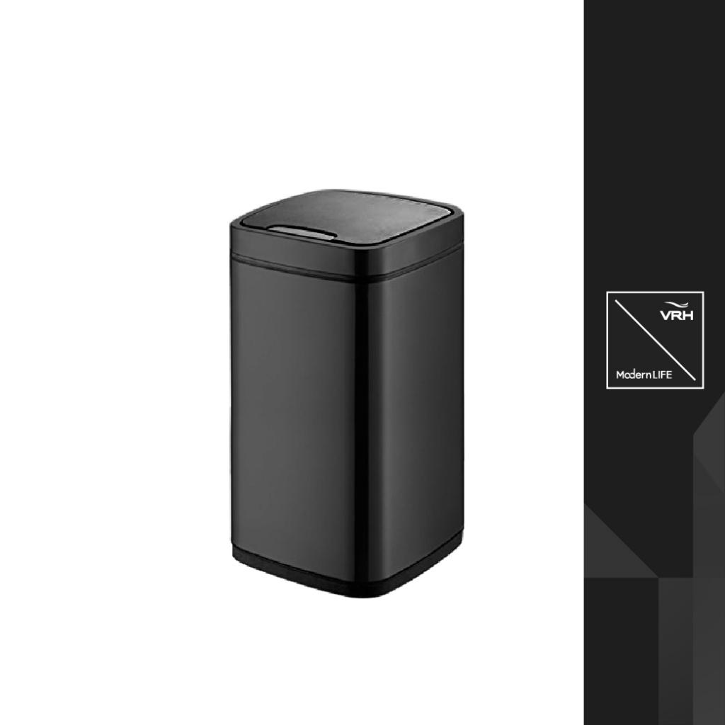 VRH Modernlife ถังขยะอัตโนมัติ JAVA ถังขยะสเตนเลส JAVABR-JH8829TG-12L ระบบเซนเซอร์ ทรงสี่เหลื่ยม สีเทาเข้ม ขนาด 12 ลิตร