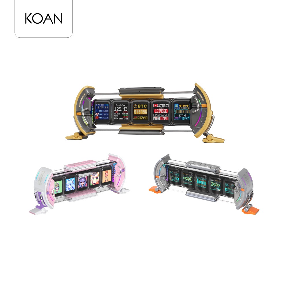 Divoom Times Gate - Grey / Pink / Yellow ตกแต่งโต๊ะคอม