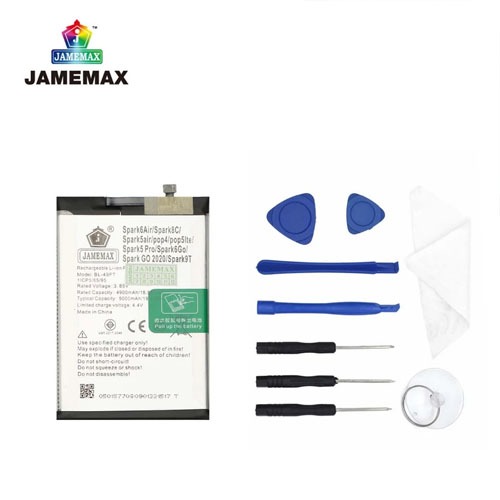 JAMEMAX แบตเตอรี่ Battery  ใช้สำหรับ  tecno Spark 6Air/5Air/5Pro/Spark8C/Spark6Go/Spark Go 2020/Spark9T/pop4/pop5Lte ราคา ถูกที่สุด ดีลบีเคเค แกลเลอรีภาพที่ 3