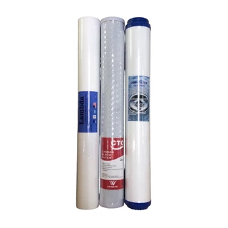 ชุดไส้กรองน้ำ 3 ขั้นตอน 20 นิ้ว (PP, Carbon, Resin/GAC)