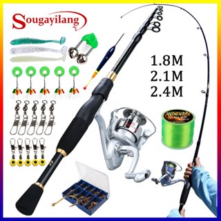 Sougayilang หมุนชุดตกปลาคาร์บอนไฟเบอร์  แบบพกพา โทรทัศน์ แท่…