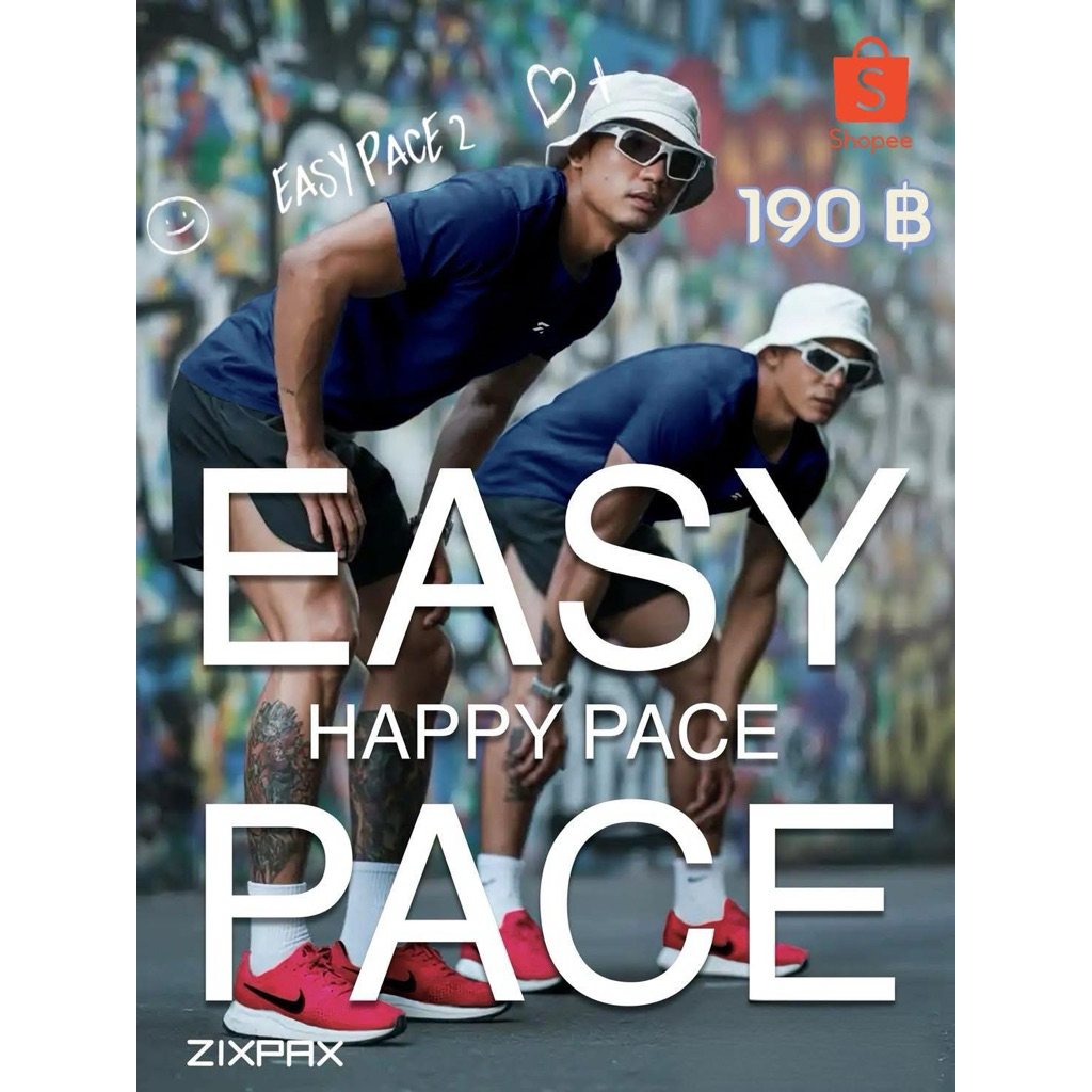 EASY PACE 2 happy pace RUNNING SHIRT เสื้อวิ่ง by ZIXPAX