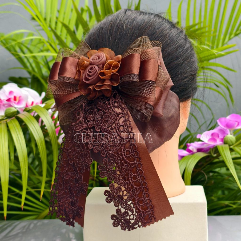 เน็ตติดผมขนาดใหญ่ ผ้าแก้ว เน็ตติดผมข้าราชการ พยาบาล พนักงาน เน็ตคลุมผม - รูปที่ 3