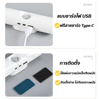 ไฟกลางคืนเซนเซอร์อัจฉริยะ LED เปลี่ยนได้3สี ลดเพิ่มแสงได้โคมไฟติดผนังเซนเซอร์ ชาร์จUSB ติดผนังไร้สาย