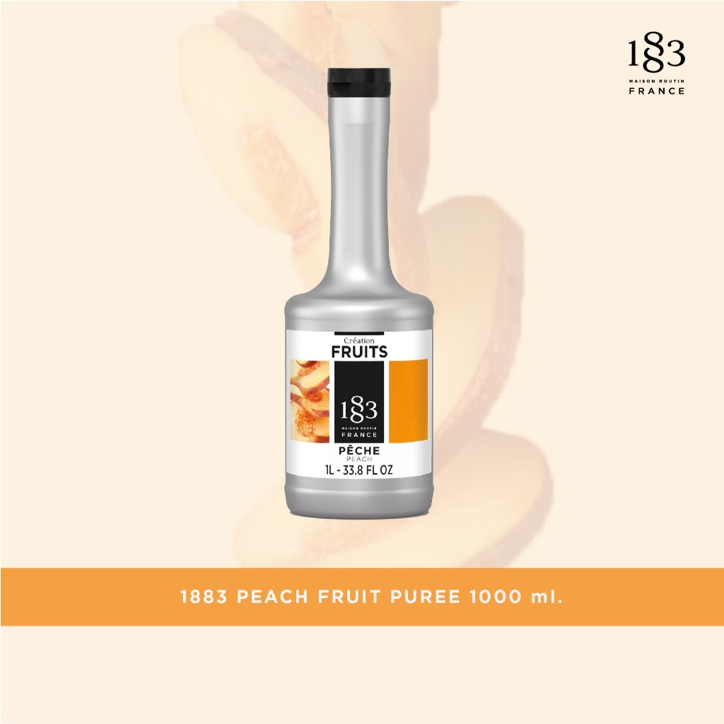 1883 Puree เพียวเร่ พีช น้ำผลไม้ผสมเนื้อ 55% (1000มล.) (1883 PEACH FRUITS PUREE 1000 ml.)