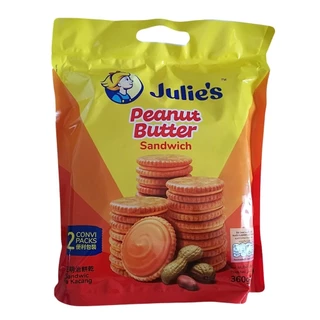 Julie's Peanut Butter Sandwich (360 g) ขนมจูลี่รสเนยถั่ว แบบถุงหิ้ว 1 ถุง (บรรจุ 12 ห่อ)
