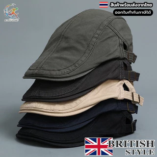 หมวกเบเร่ต์ BRITISH STYLE ทรงวินเทจสุด classic เนื้อผ้าฝ้าย สวมใส่สบาย ปรับได้ตามขนาดศรีษะ 05B2