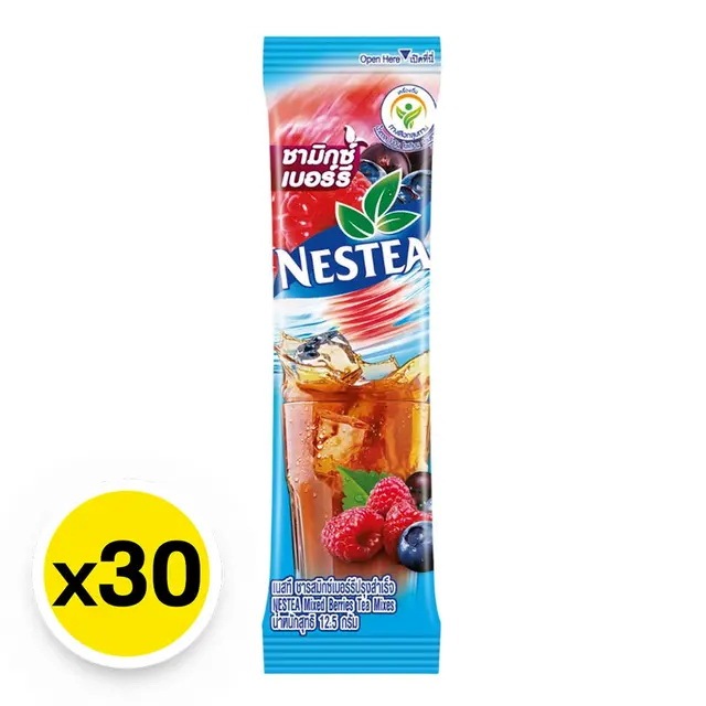 ชามิกซ์เบอรี่ เนสที  ปรุงสำเร็จชนิดผง 12.5 ก. 30 ซอง NESTEA Mixed Berries Tea Mixes 12.5 g 30 sachets - รูปที่ 2