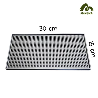 Bar Mat แผ่นยางกันลื่น 15x30 cm สีขาว/ดำ