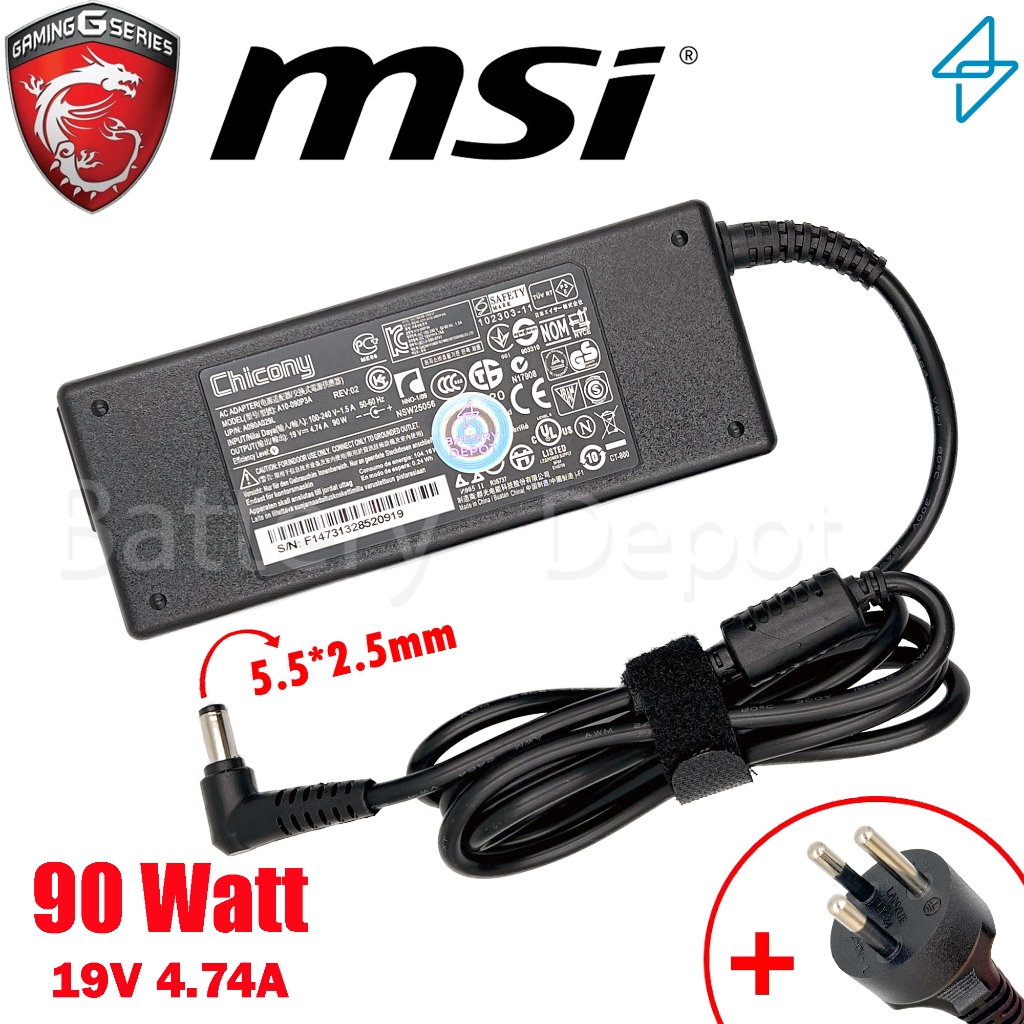 MSI Adapter ของแท้ สำหรับ MSI Modern 15 A10RAS, A10RB / PS63 Modern 8SC  / MSI Optix MAG301CR2 90w 5