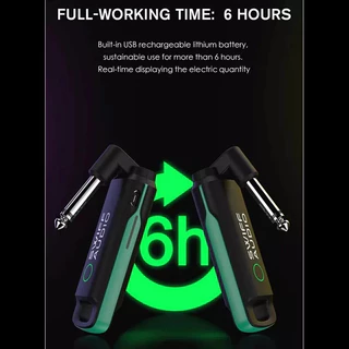 ระบบกีตาร์ไร้สาย 5.8G รองรับเครื่องชาร์จด่วน แบตเตอรี่ 1100mAh เครื่องรับส่งสัญญาณ 2.4G กีตาร์ไร้สาย UHF ที่ชาร์จไฟได้🎵