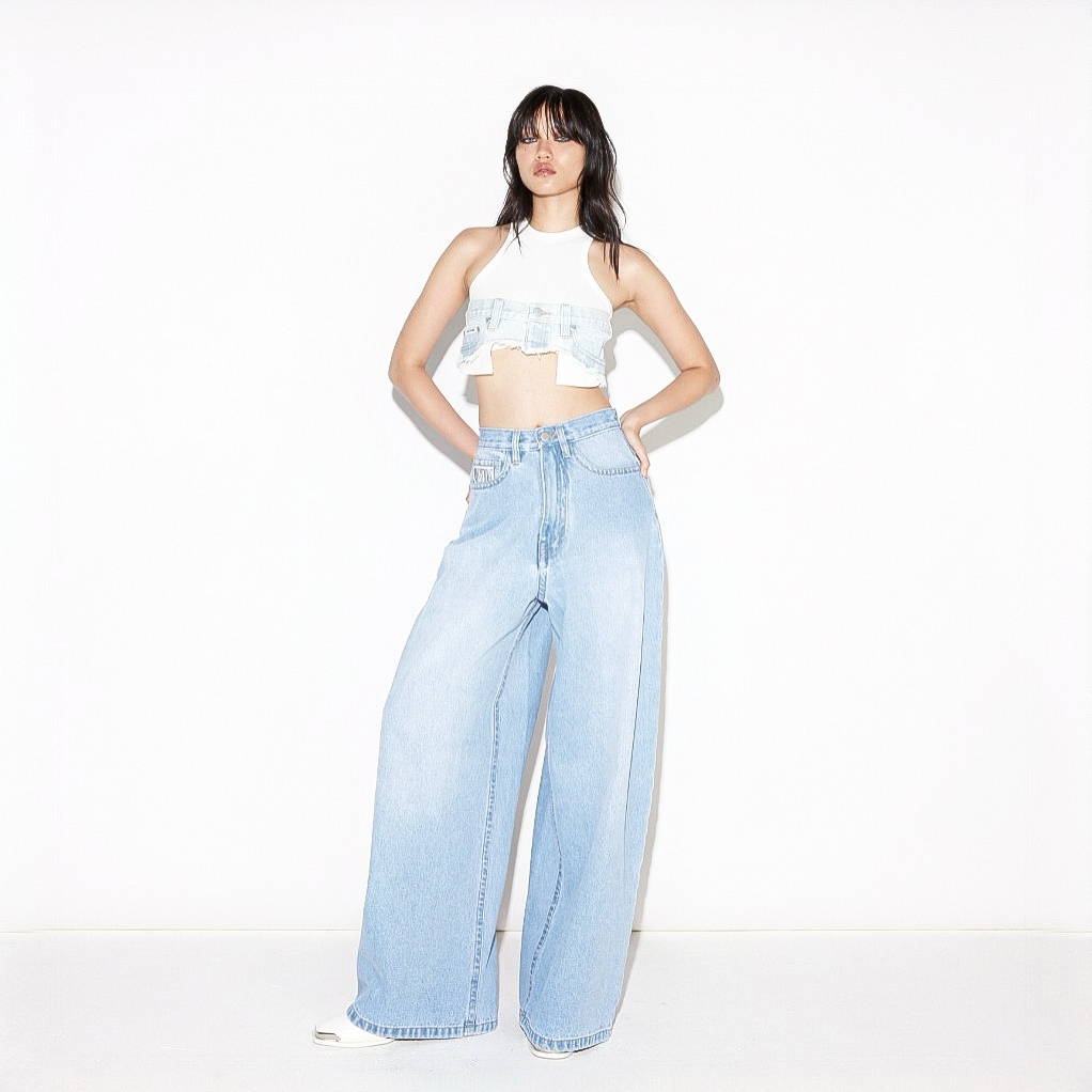 PONY STONE THE NEW BEARHUG JEANS 90S BLUE (กางเกงยีนส์ BAGGY)