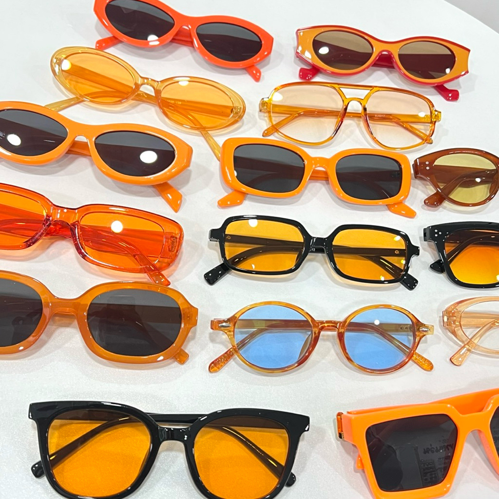 ส่งไว🇹🇭 แว่นตากันแดด 🍊”รวมแบบแว่นตาสีส้ม “🍊แว่นแฟชั่น พร้อมส่งCOD