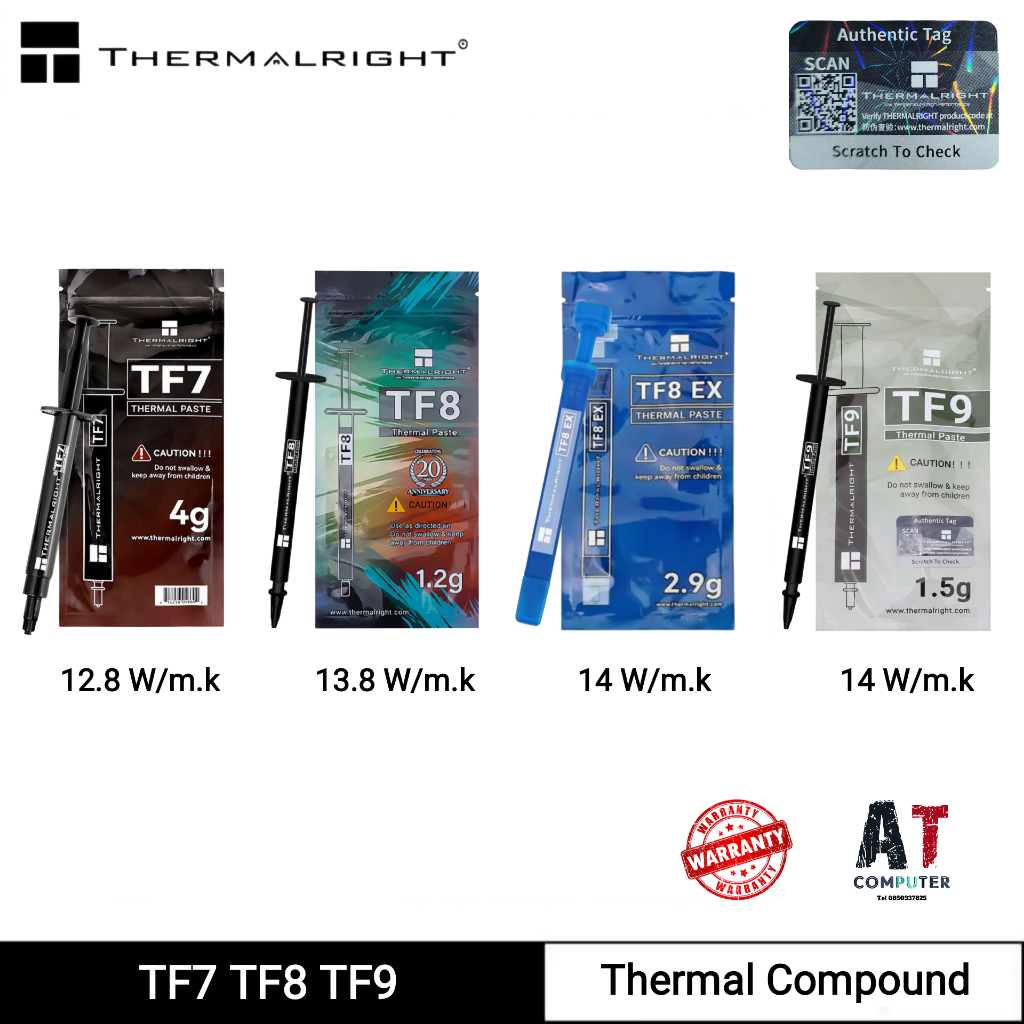 ซิลิโคนระบายความร้อน Thermalright TF7 TF8 TF9 Thermal Compound สําหรับคอมพิวเตอร์ โน้ตบุ๊ก (พร้อมส่ง