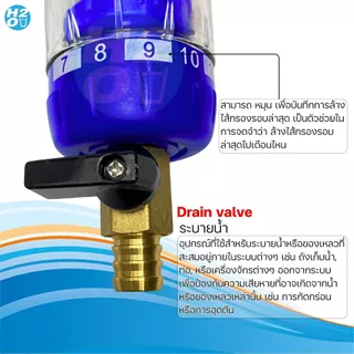 กระบอกกรองน้ำ Water Pre-Filter มีระบบล้างในตัว ไส้กรองสแตนเลส พร้อมอุปกรณ์ ระบบกรองน้ำ กรองน้ำใช้