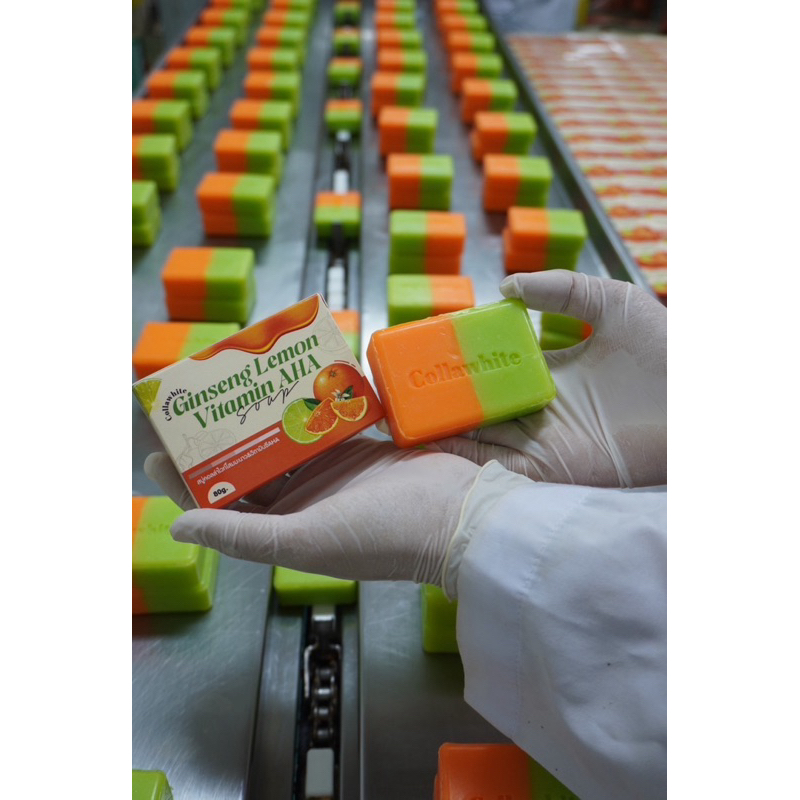 สบู่คอลล่าไวท์โสมมะนาว&วิตามินซีAHA