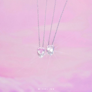 สร้อยคอ เงินแท้ 92.5% ส่งฟรี EMS ♡ รุ่น Lover ♡ - เพชร cz หั…