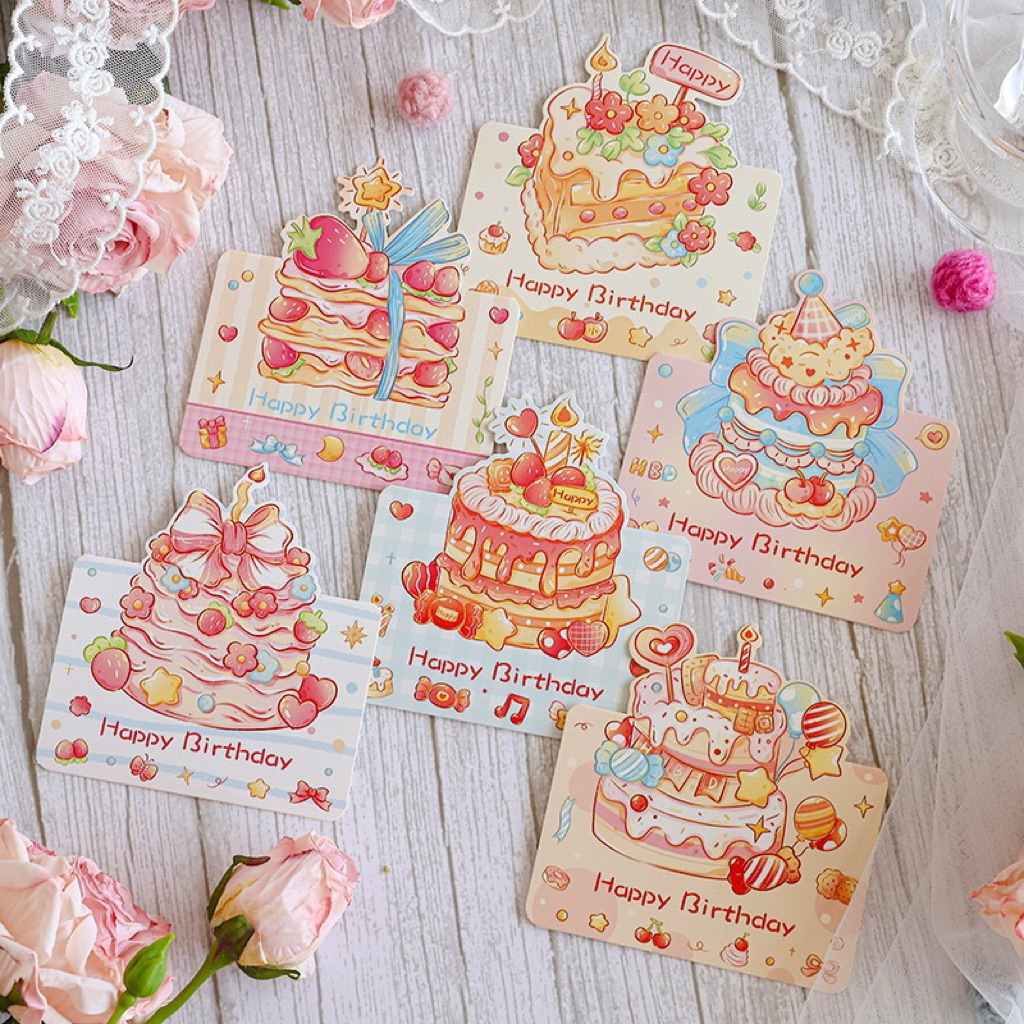 (แบบA5) การ์ดอวยพรวันเกิด การ์ดวันเกิด Birthday Card การ์ดสำหรับร้านเค้กร้านดอกไม้ การ์ดอวยพรราคาถูก