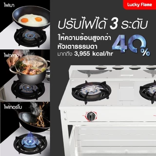 Lucky Flame รุ่น AT-402RTT สแตนเลสทั้งตัว หัวเตาเทอร์โบ ให้ความร้อนสูงกว่าหัวเตาธรรมดาถึง 40% รับประกันวาล์ว 5 ปี